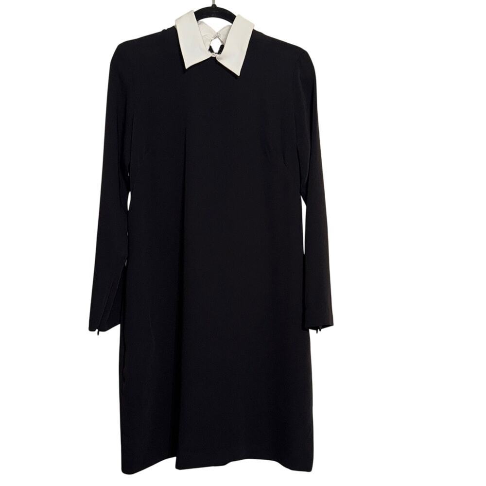 Ralph Lauren Black Collard Shift Dress Size 6 - Picture 2 of 9